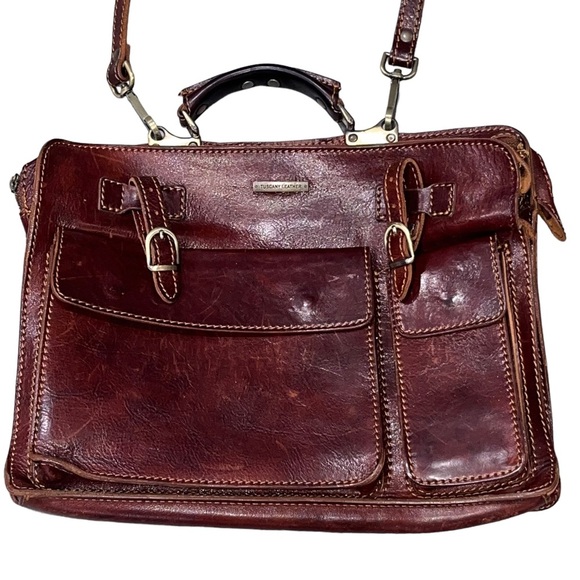 Tuscany Leather Brown Venezia Briefcase Bag - Picture 3 of 16